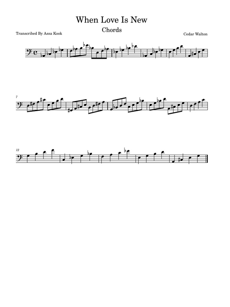 When love is new chords notes pdf