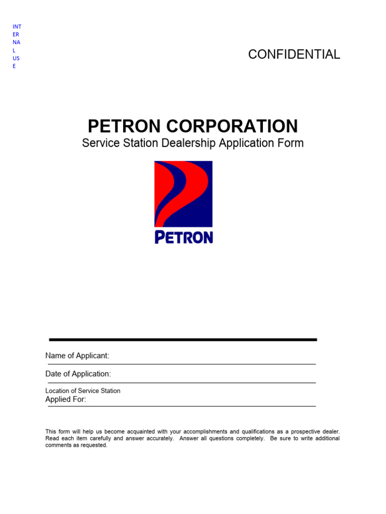 Dealership Primer Application Form | PDF | Mortgages | Market Value