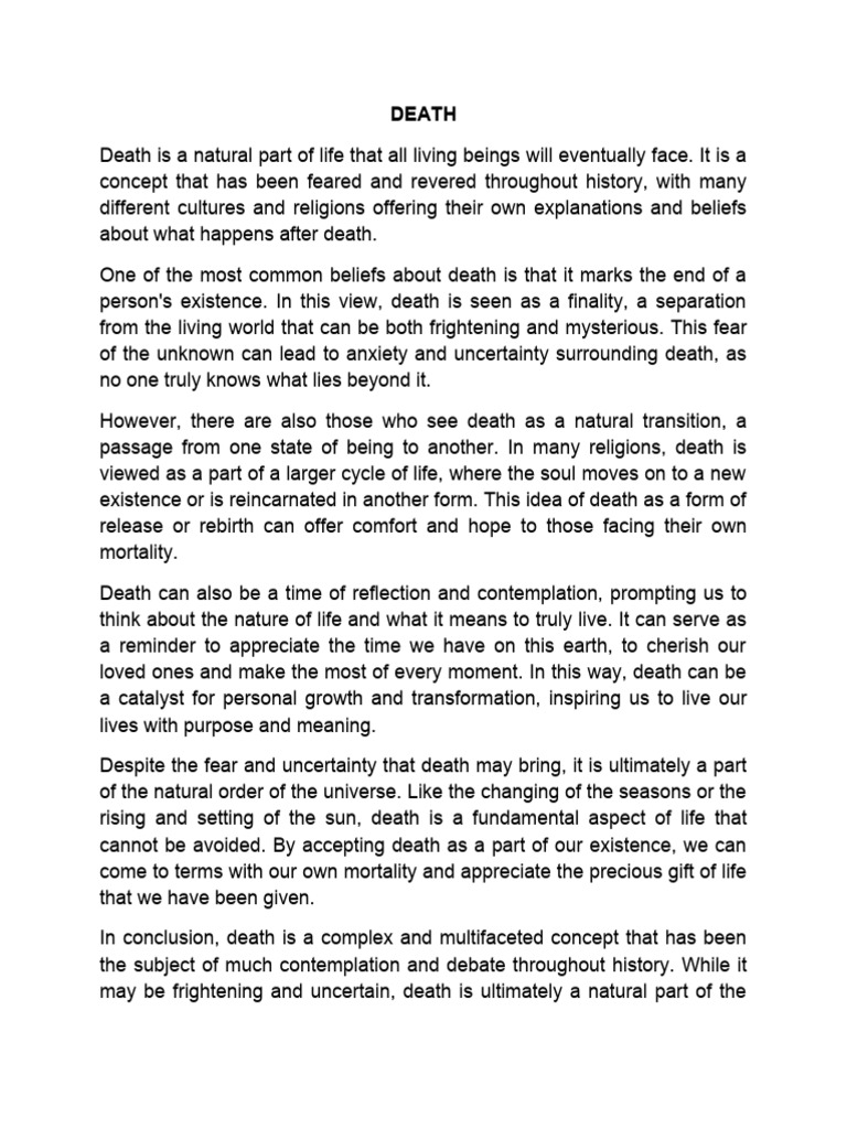 Understanding Death: A Natural Transition | PDF