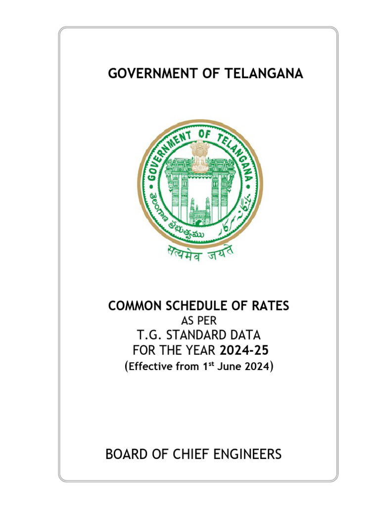 Standard Schedule Of Rates 2024 25