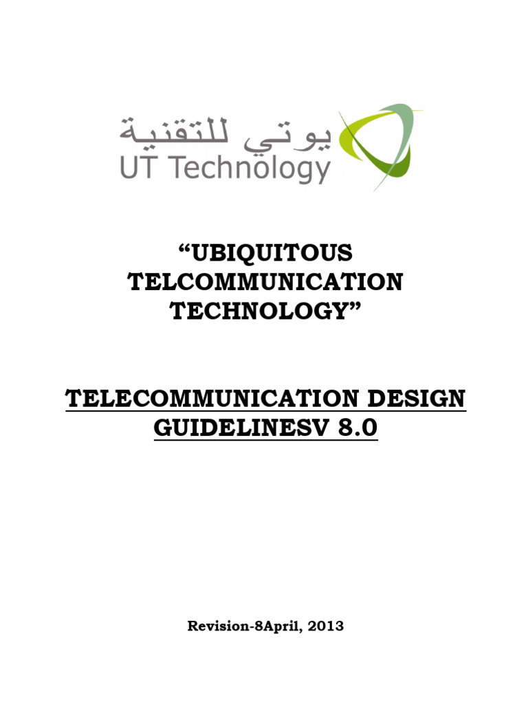 UTT Telecommunication Design Guidelines | PDF | Fiber To The X ...