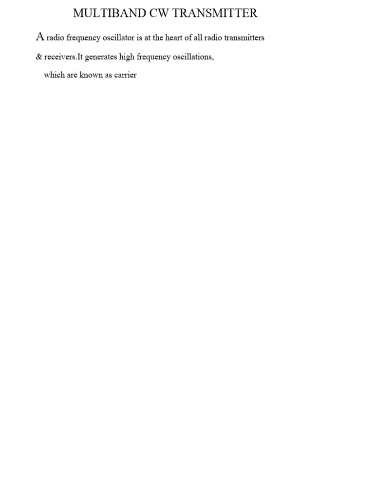 Multiband CW Transmitter | PDF