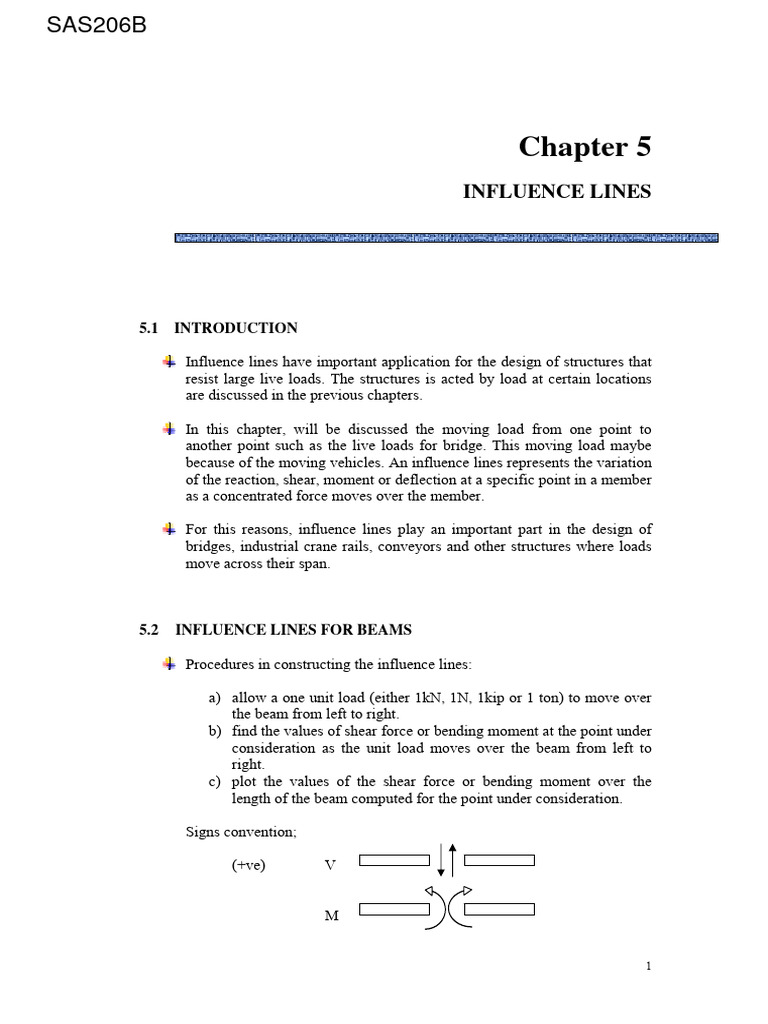 Influence Lines for Structural Design | PDF | Beam (Structure) | Bending