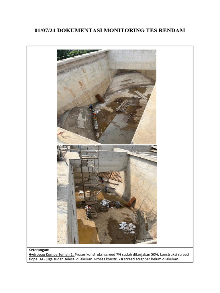 Monitoring Progres Tes Rendam 2024 | PDF | Teknologi & Rekayasa