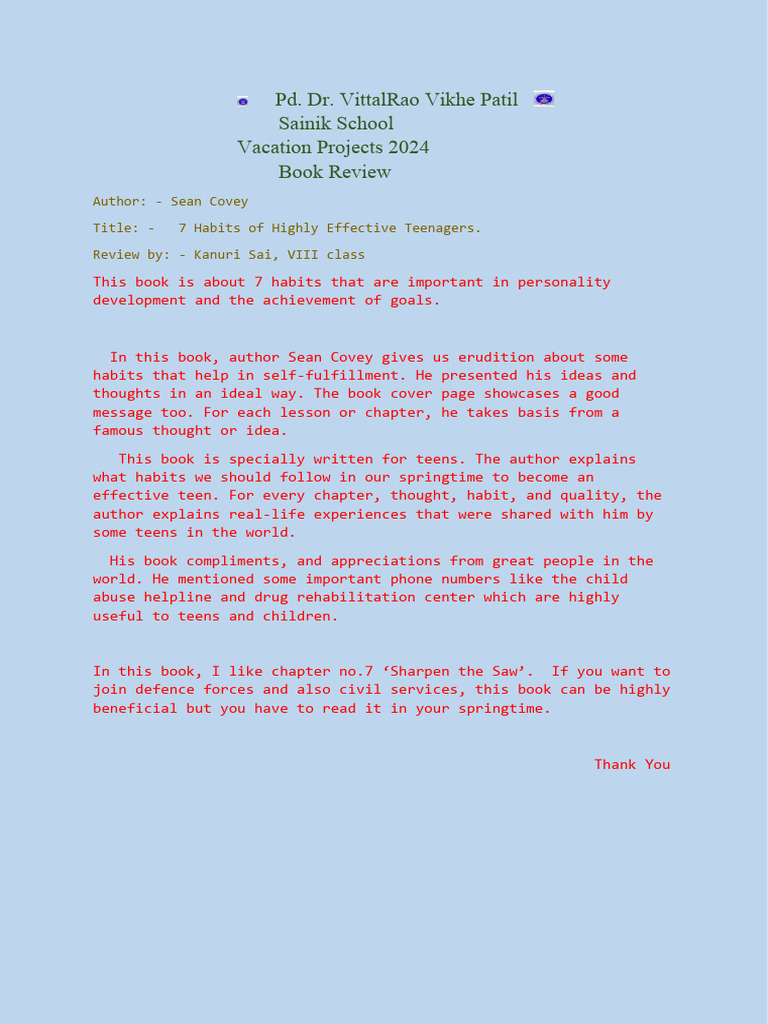Book Review Assignment Final | PDF