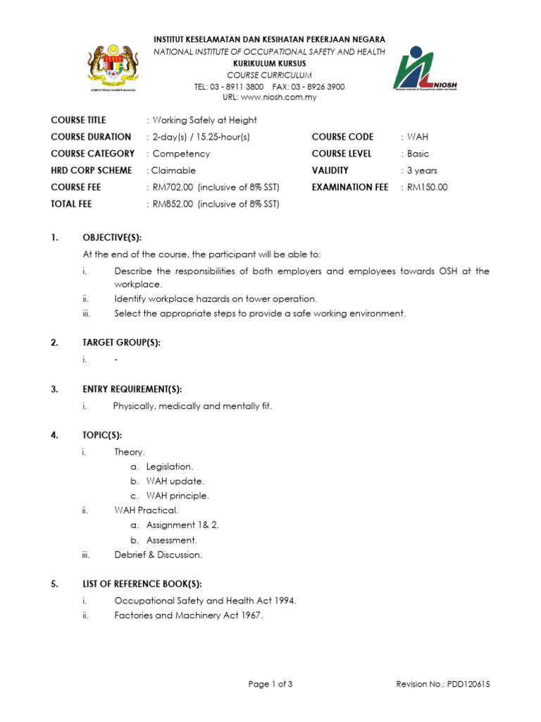 Niosh PDD Wah | PDF | Occupational Safety And Health | Personal ...