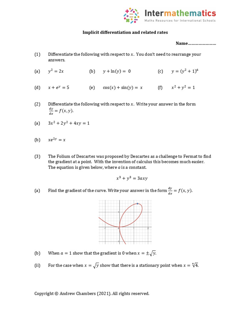 9implicit Diff and Related Rates v2 | PDF