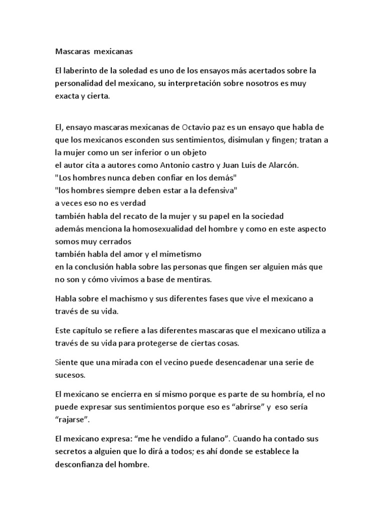 Mascaras Mexicanas Machismo Mexico