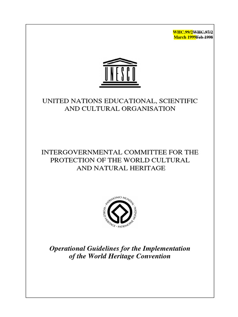 Opguide97 99changes | PDF | World Heritage Site | Conservation Biology