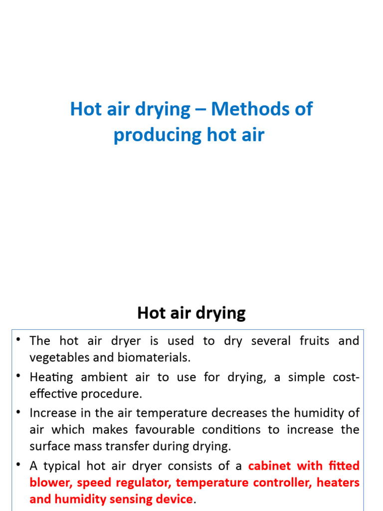Hot Air Drying - Methods of Producing | PDF | Solar Energy | Clothes Dryer