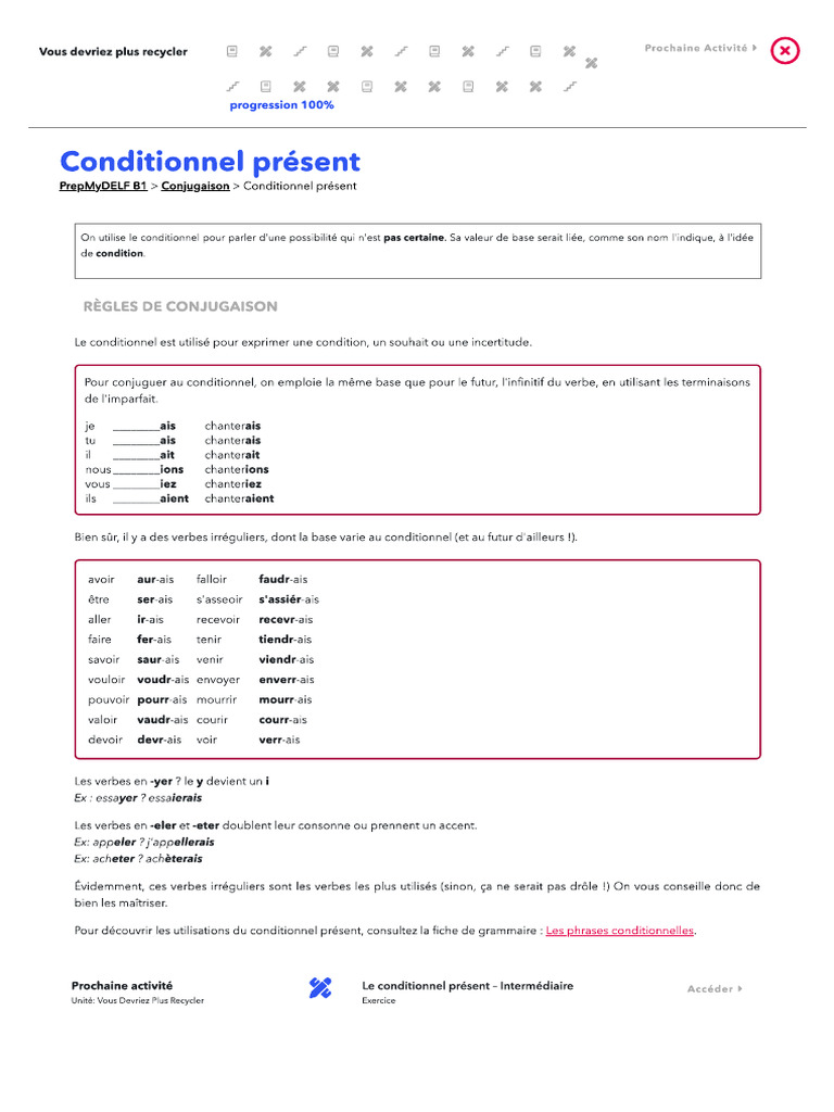 5.2 Conditionnel Présent | PDF