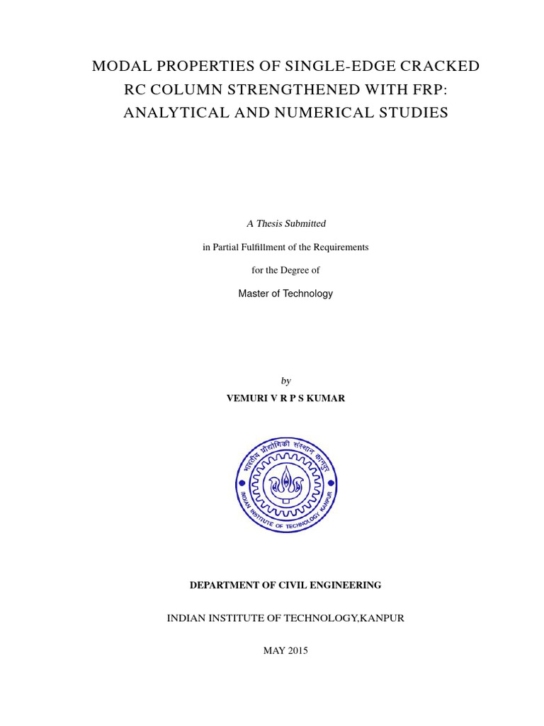 Modal Properties of Single-Edge Cracked RC Column Strengthened With FRP ...