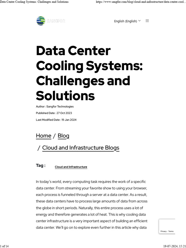 Data Center Cooling: Challenges & Solutions | PDF | Data Center ...