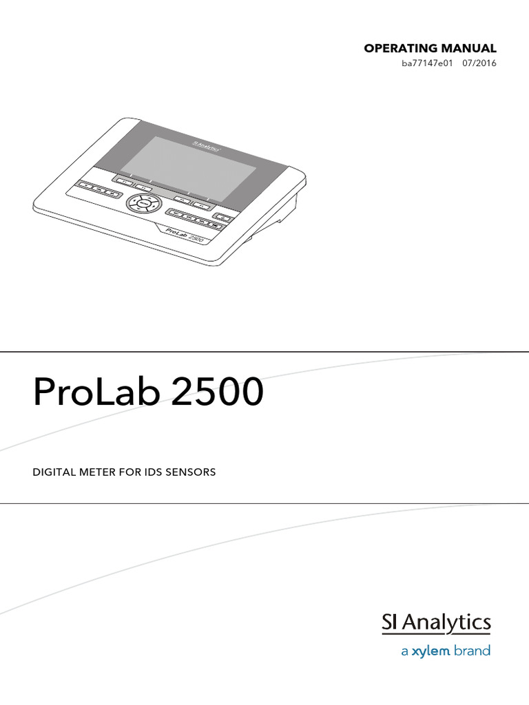 Manual SI Analytics ProLab 2500 231121 103810 | PDF | Usb | Menu ...