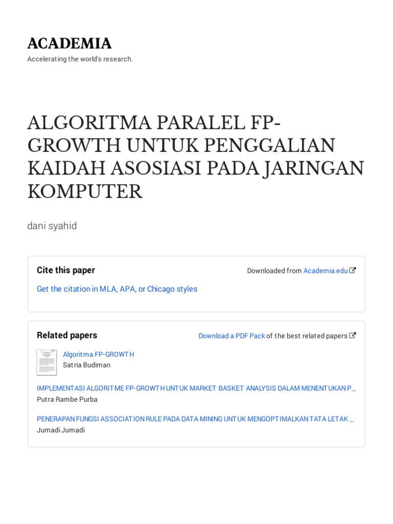 Algoritma Paralel FP-Growth untuk Data Mining | PDF | Komputer