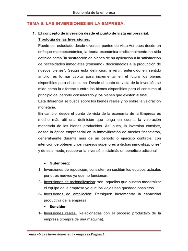 Tipos y Evaluación de Inversiones Empresariales | PDF | Business ...
