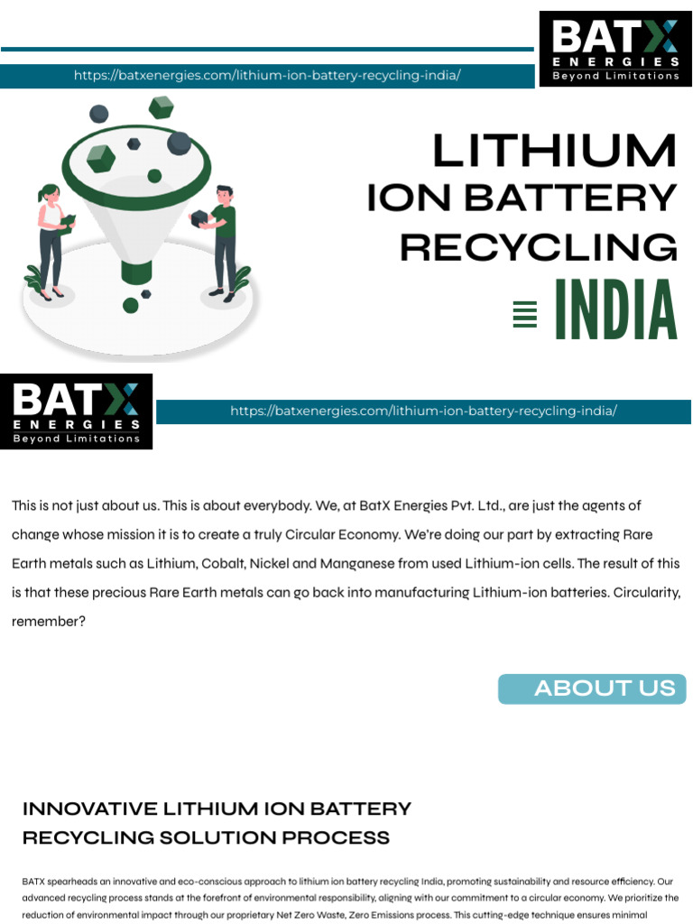 Efficient Lithium Ion Battery Recycling India: Sustainable Solutions ...