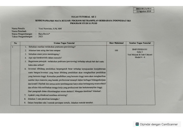 Tugas Tutorial Ke 2 | PDF