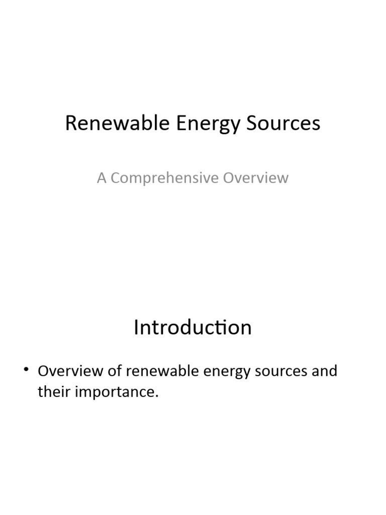 Comprehensive Guide to Renewable Energy | PDF | Art | Science & Mathematics