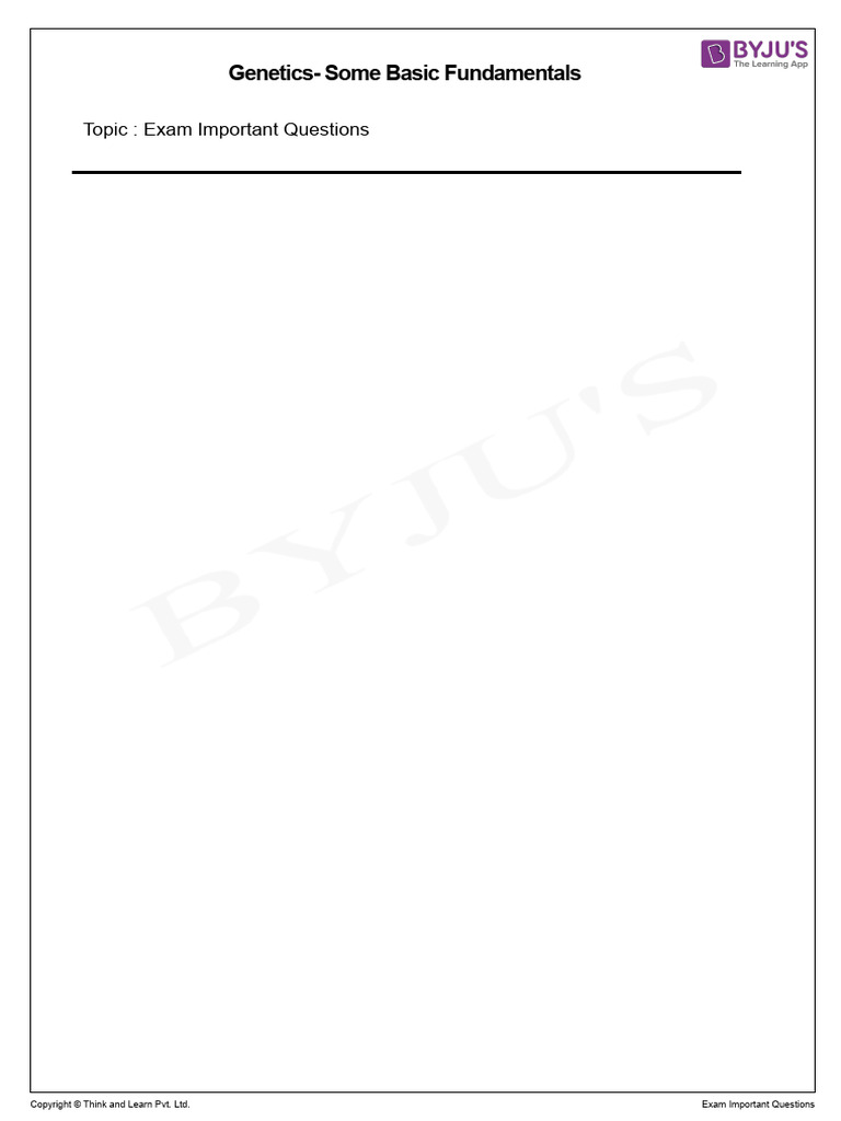 ICSE G+10 Genetics+-+Some+Basic+Fundamentals EIQ | PDF | Dominance ...