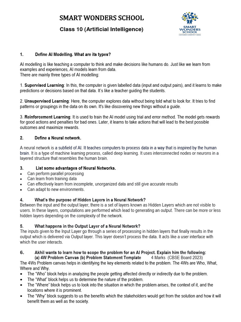 Resource 20240524144633 Class 10 Notes - Ai Project Cycle | PDF ...