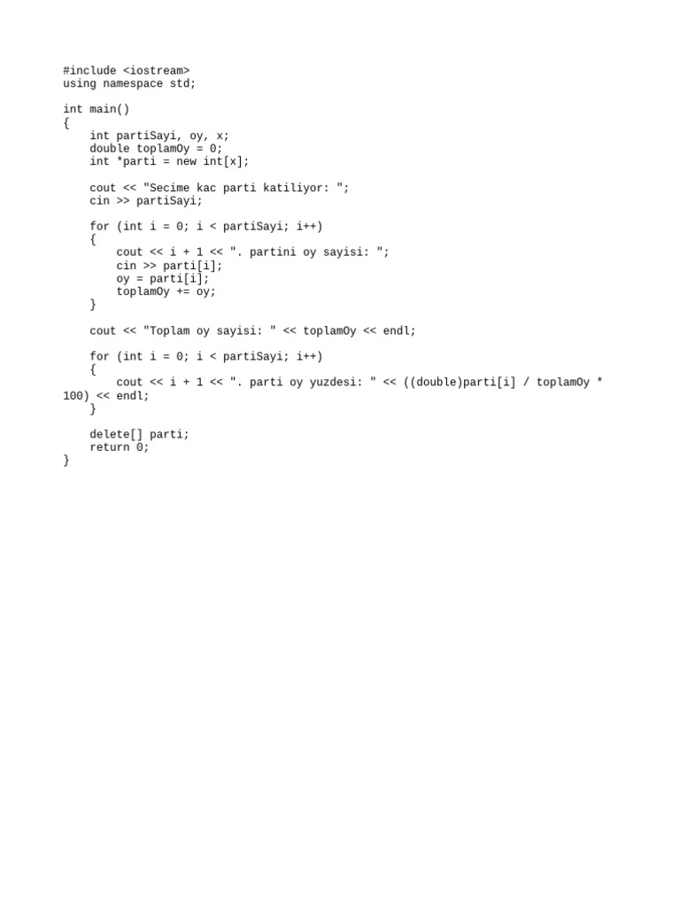 C++ Election Vote Percentage Calculator | PDF