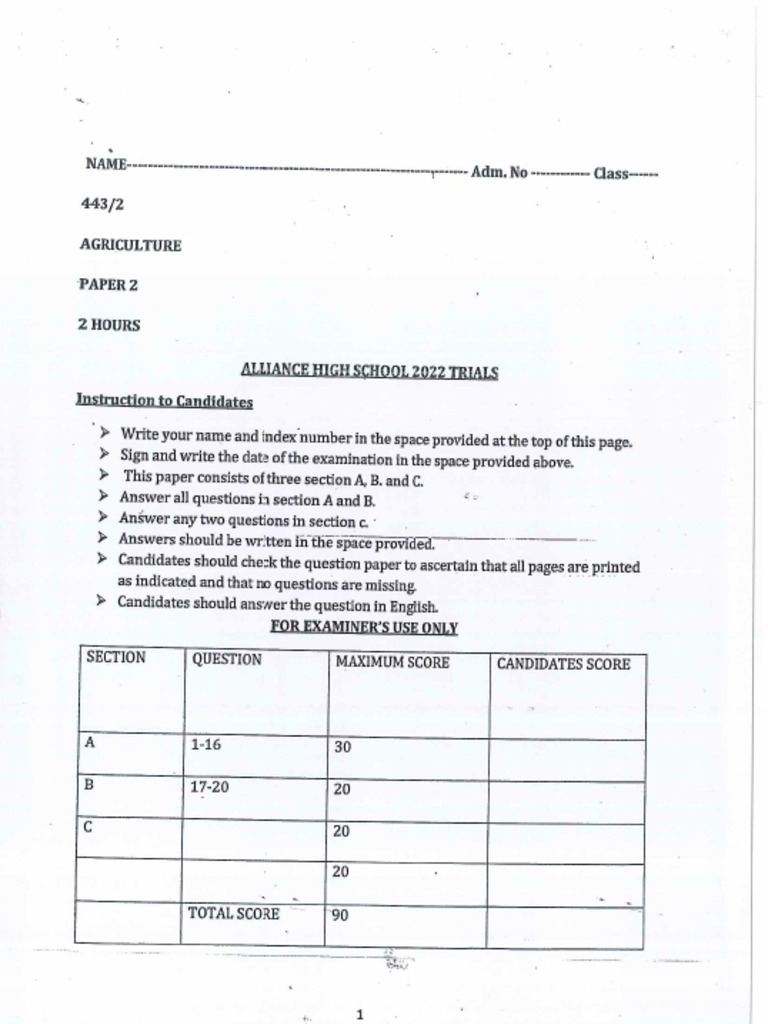 Agriculture Paper 2 Pdf