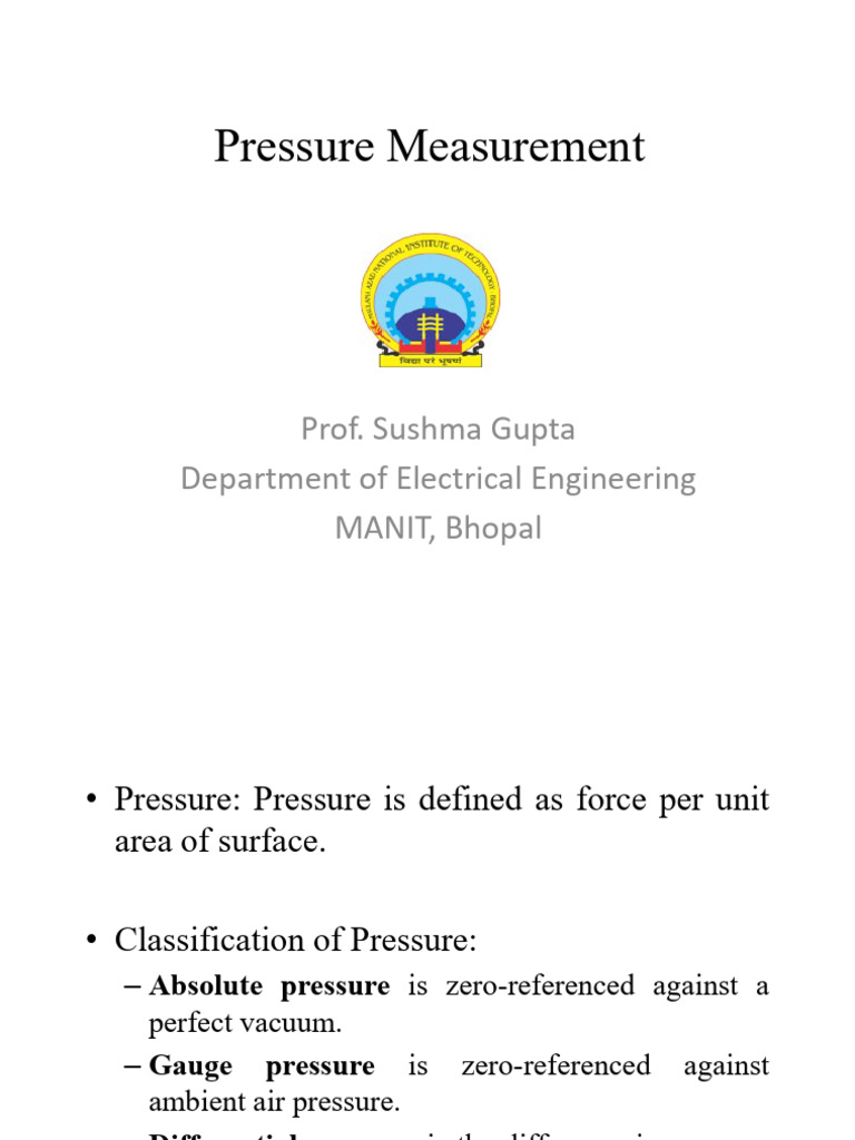 Pressure Measurement Techniques | PDF | Pressure Measurement | Vacuum