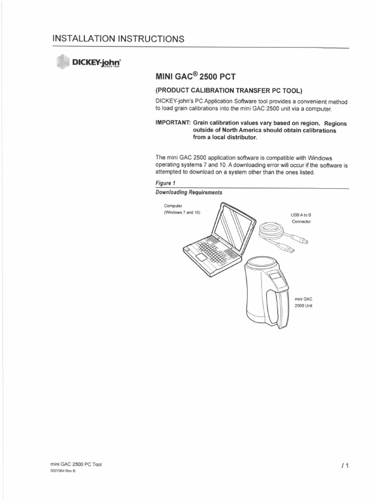Rev B Mini GAC Product Calibration Transfer Tool | PDF