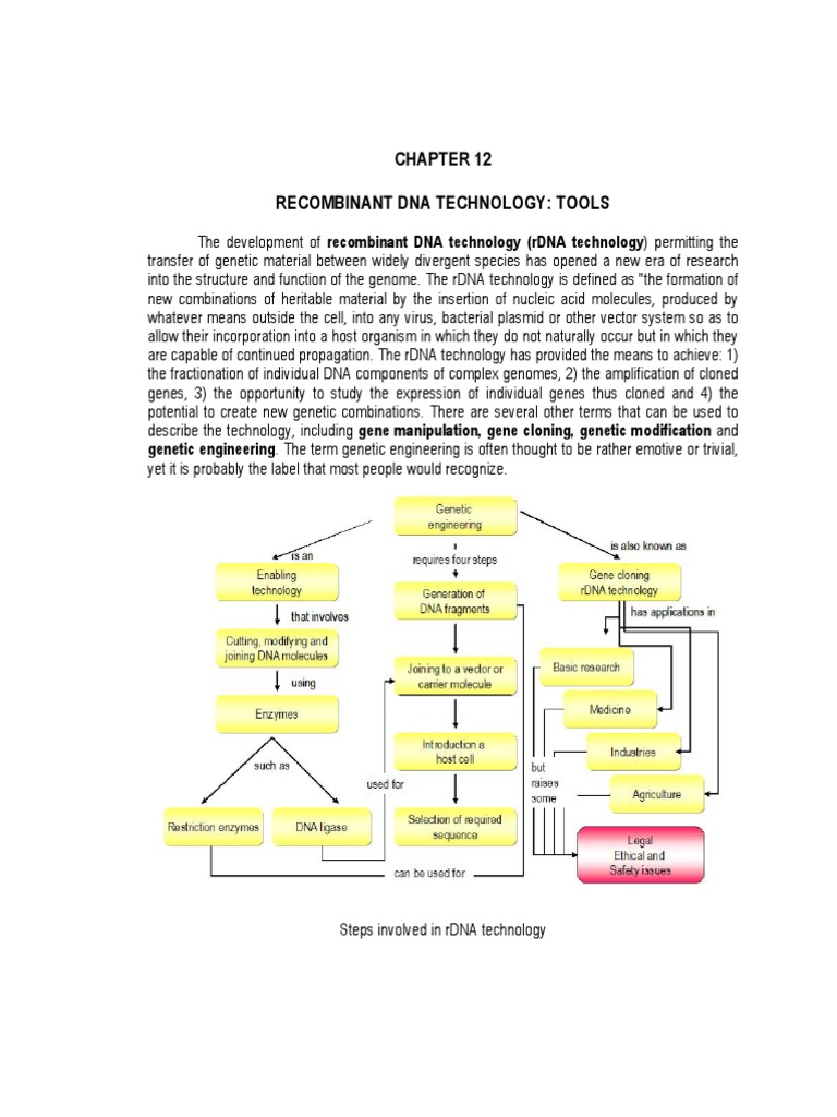 Recombinant DNA Technology Overview | PDF | Molecular Cloning | Dna Ligase