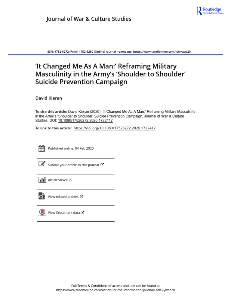 Reframing Military Masculinity in Suicide Prevention | PDF ...