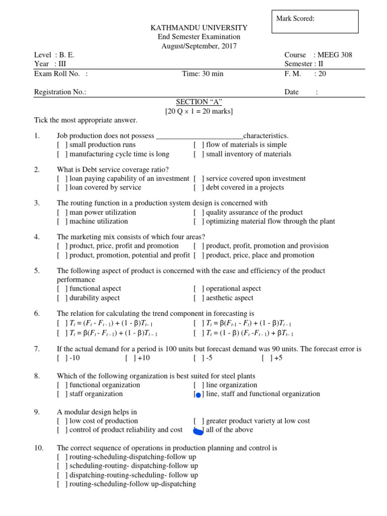 Meeg 308 - 2017 | PDF | Forecasting | Inventory