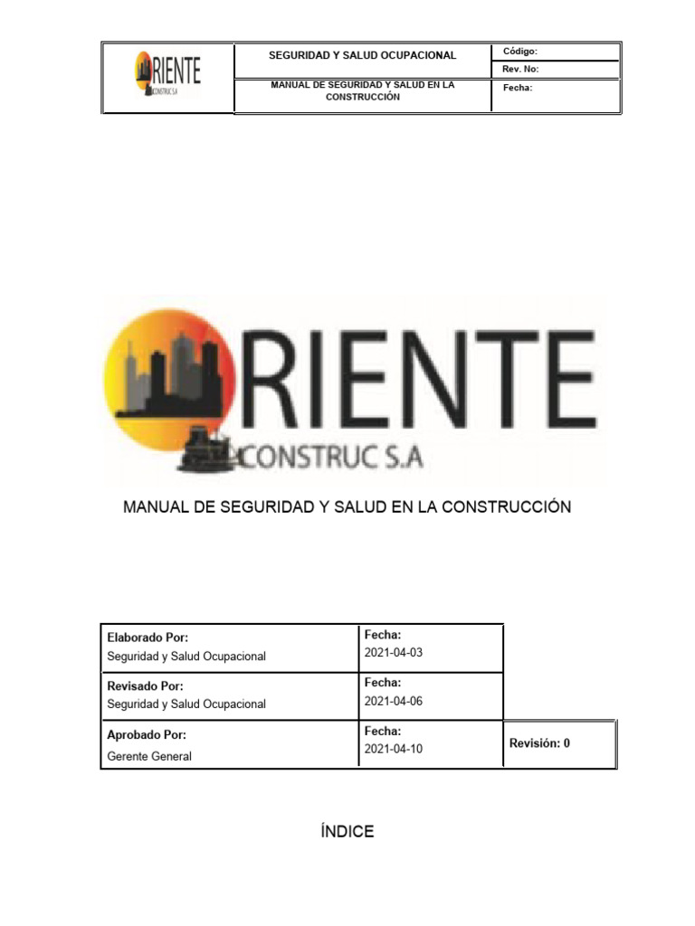 Manual De Seguridad Y Salud En La Construcción Pdf Tornillo