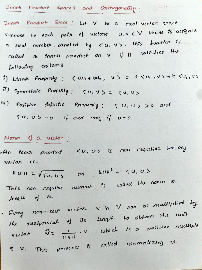 Vector Spaces and Inner Products | PDF