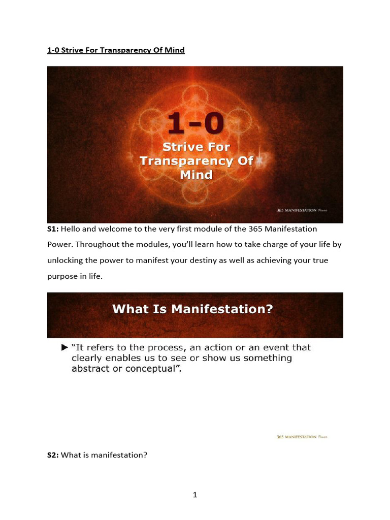 Master Manifestation: Clear Your Mind | PDF | Thought | Meditation