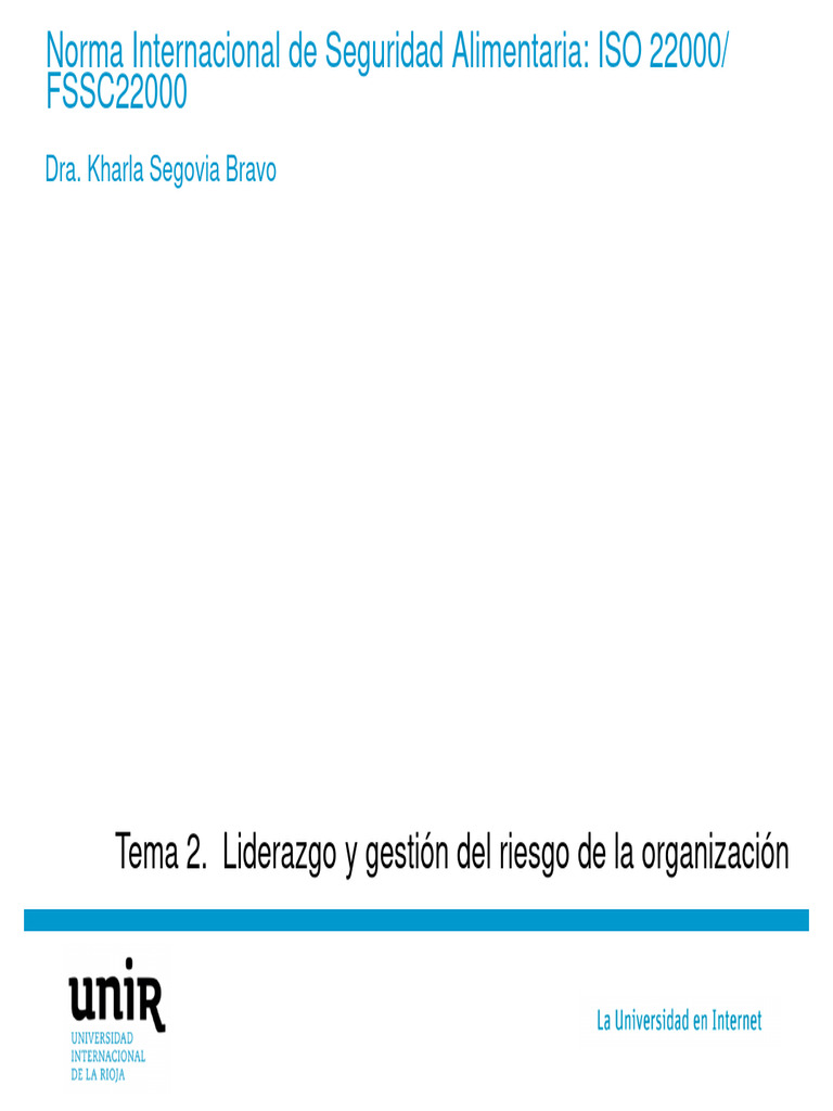 Tema 2 ISO 22 | PDF | Seguridad alimenticia | Planificación