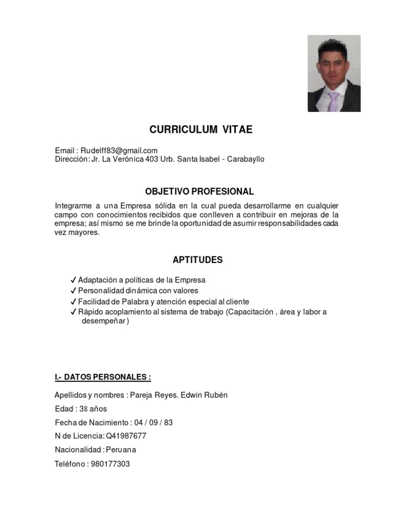 CV: Edwin Rubén Pareja Reyes | PDF
