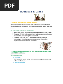 Business Studies - Stress and Crisis Management Grade 11