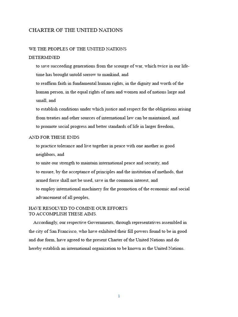 United Nations Charter Overview | PDF | United Nations | International ...