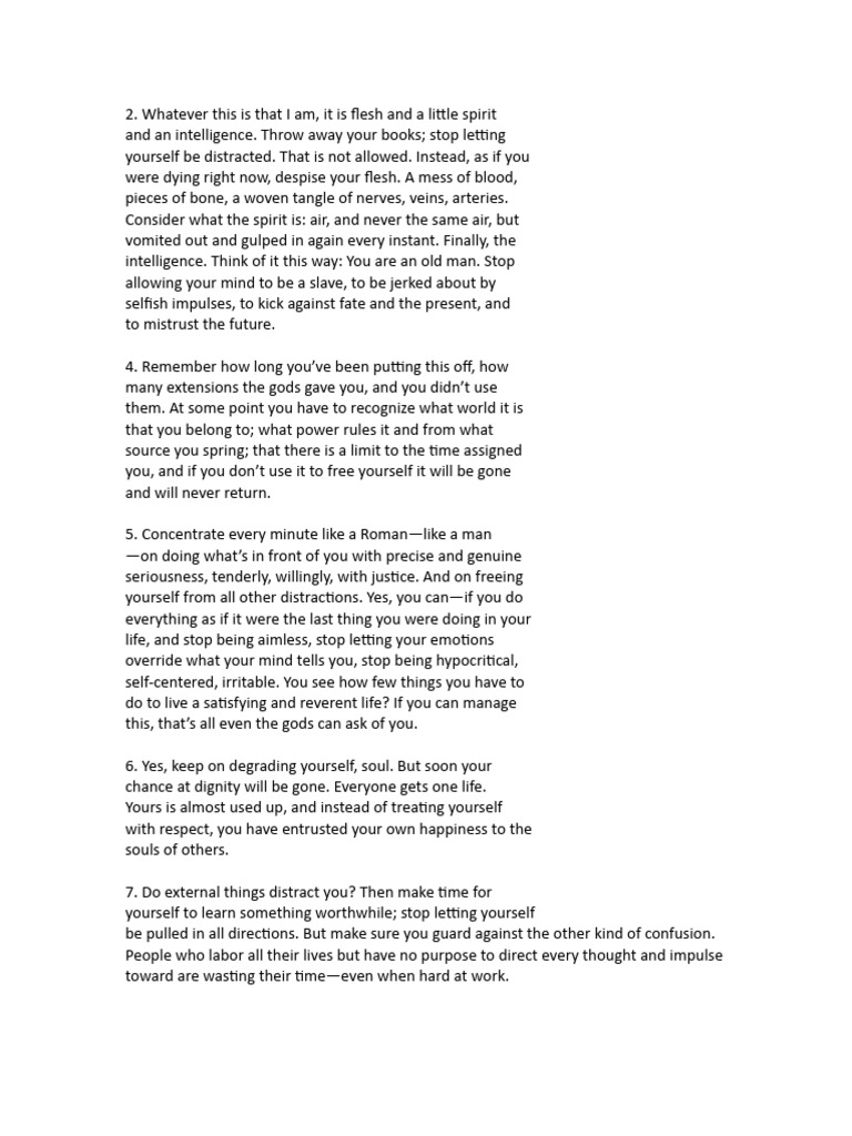 Insights from Marcus Aurelius' Meditations | PDF | Mind | Thought
