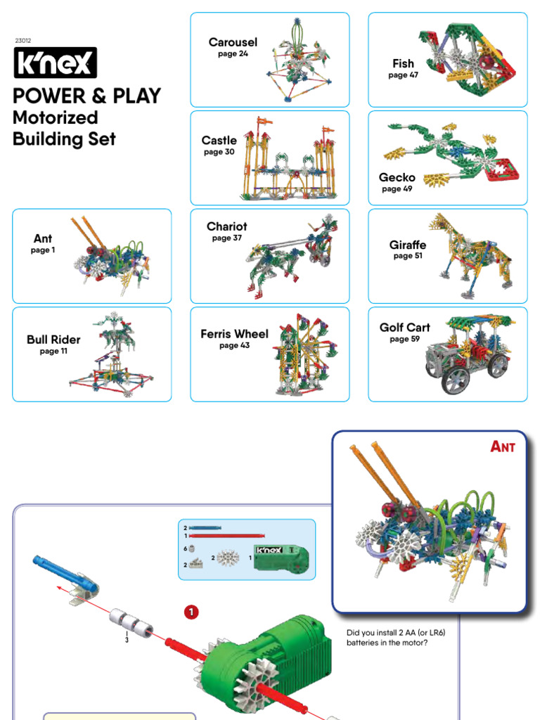 Motorized Building Set Instructions | PDF | Electrical Components ...