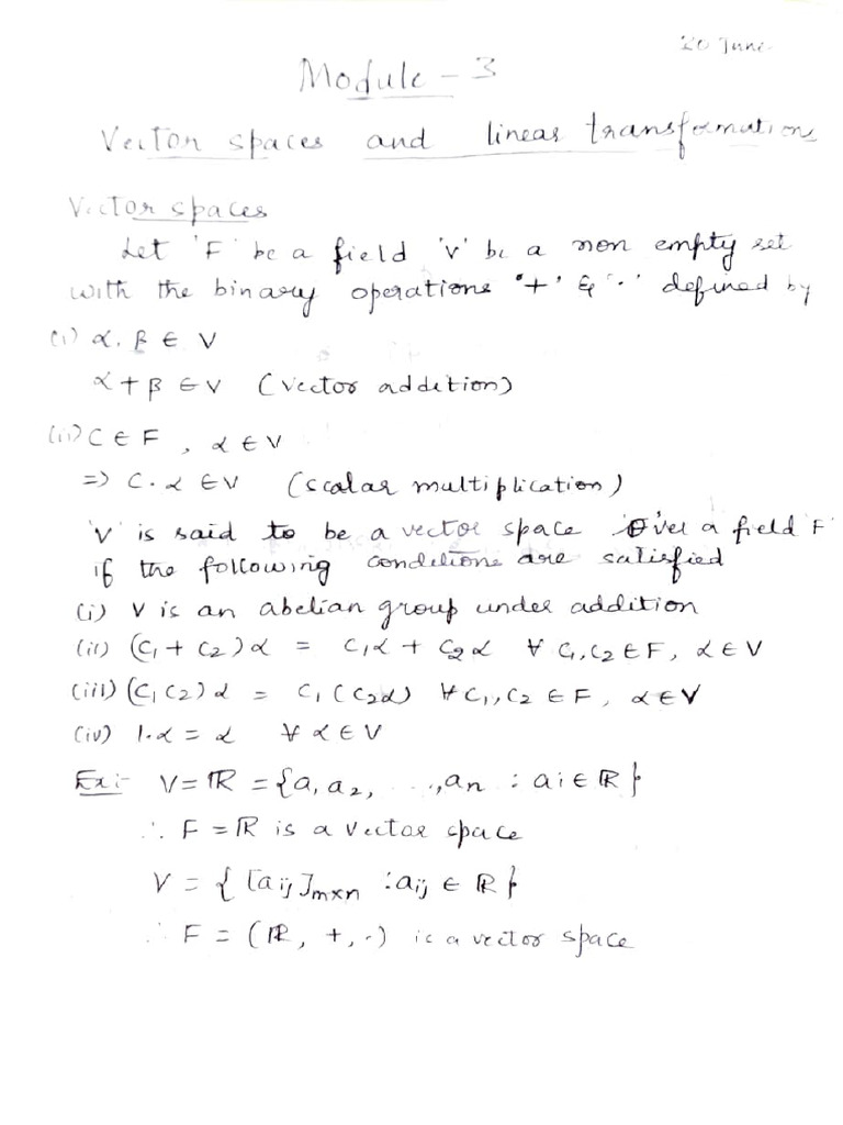 Vector Spaces Pdf