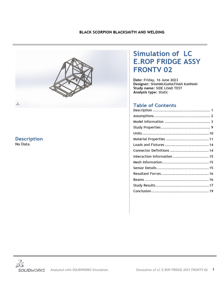 LC E.rop Fridge Assy Side Load Test | PDF | Young's Modulus | Density