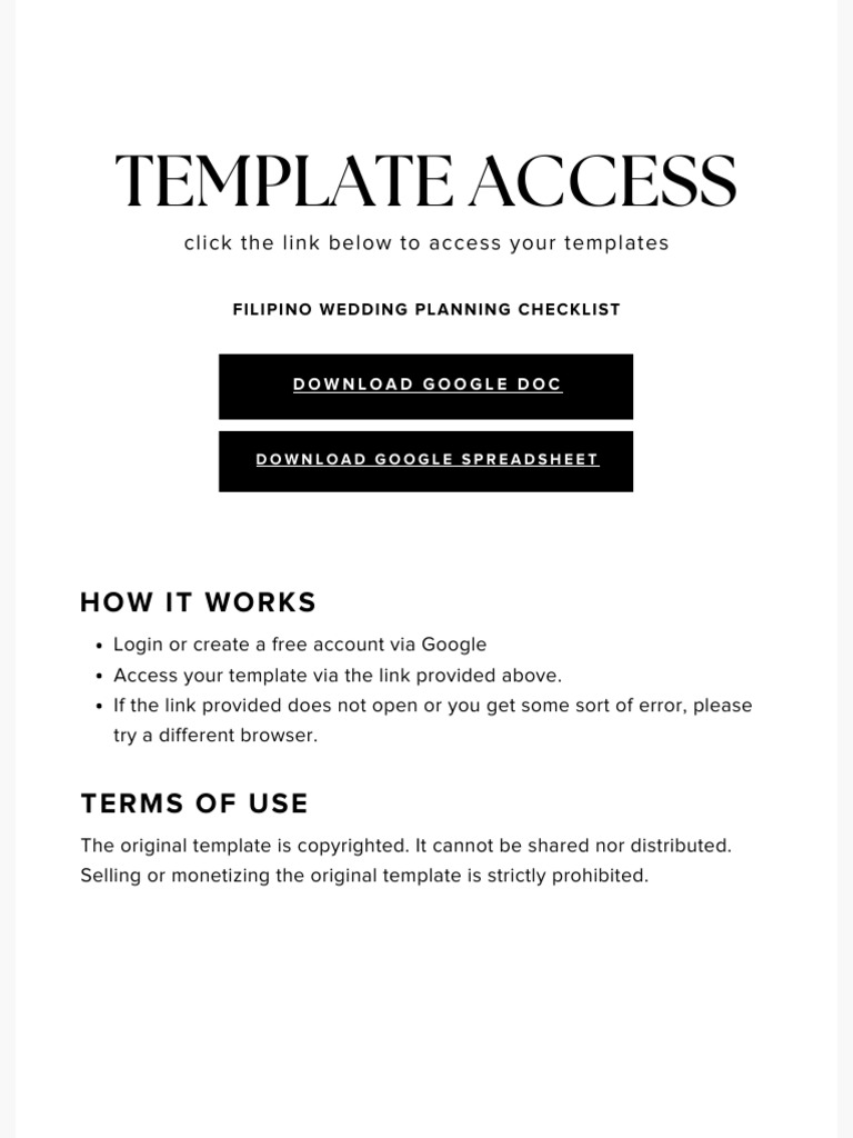 Filipino Wedding Planning Checklist | PDF | Self-Improvement