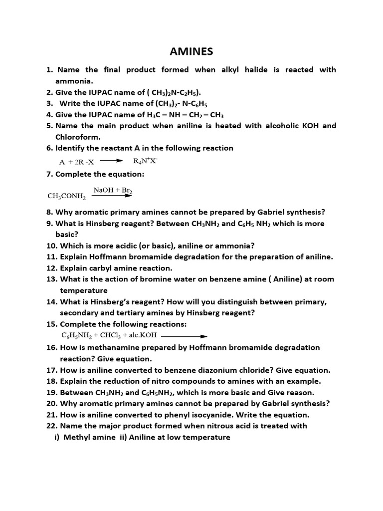 Aromatic Primary Amines and Gabriel Synthesis | PDF | Science & Mathematics