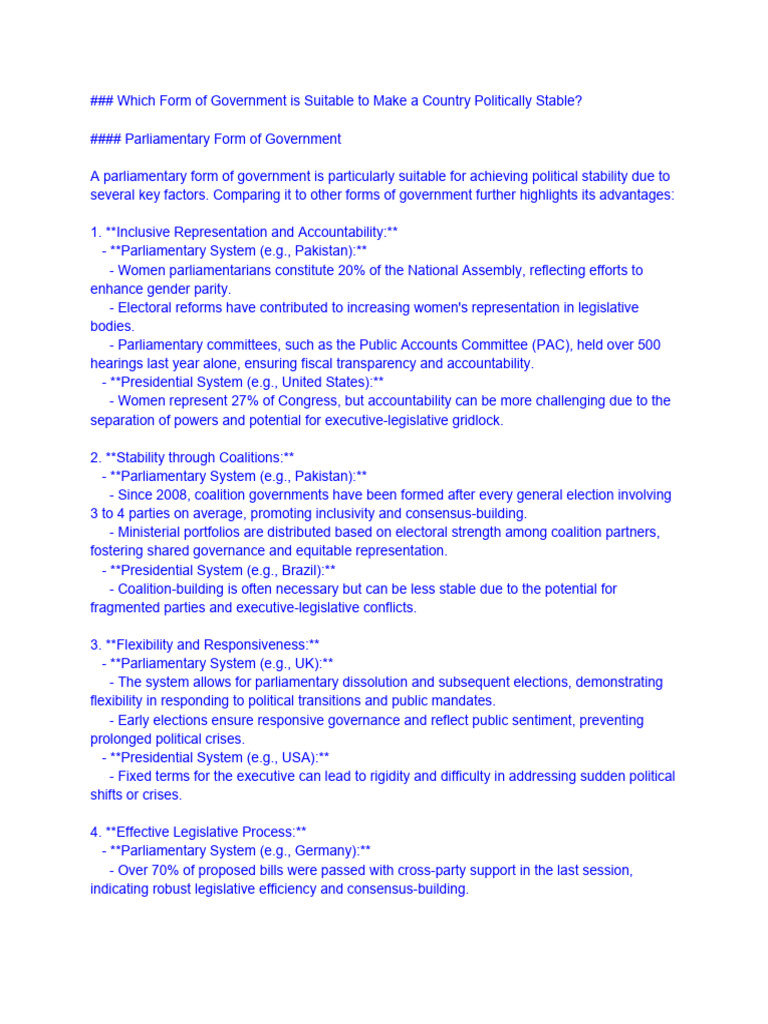 Untitled Document Pdf Parliamentary System World Politics