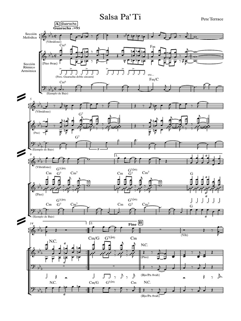 Salsa Pa' Ti Corregida - Partitura Completa | PDF | Musique cubaine