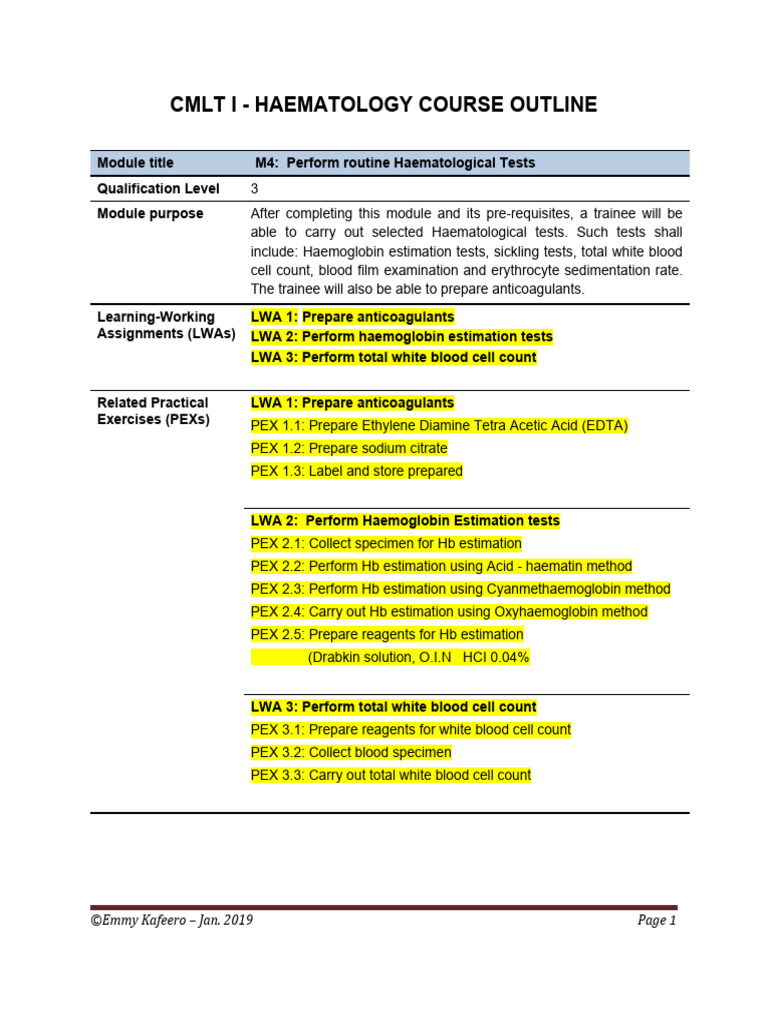 Emmy - Haematology Notes - 2019 - CLT I Sem II | PDF | Endoplasmic ...