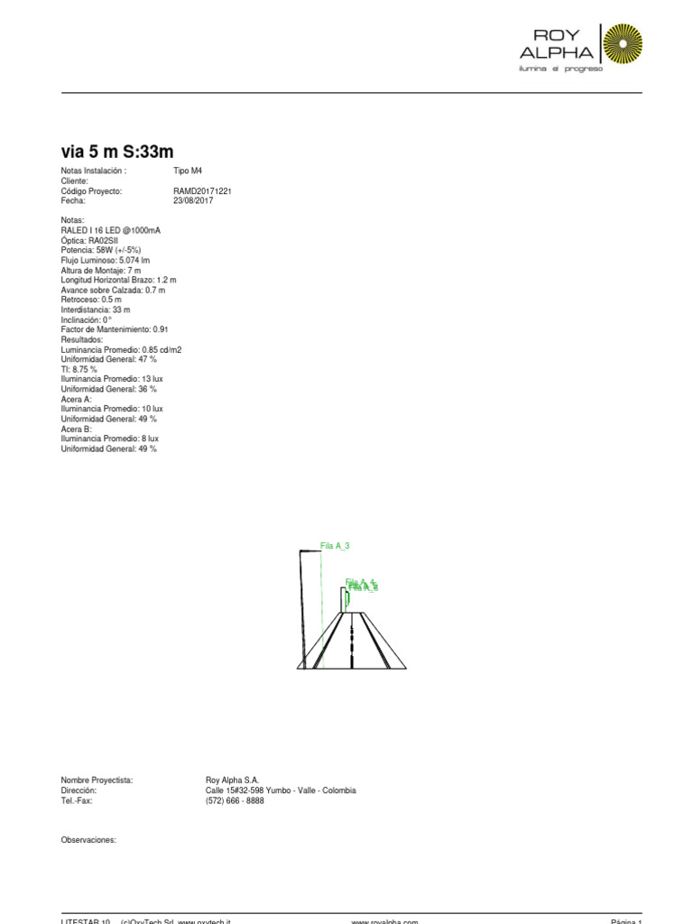 Instalación Luminarias LED RALED I | PDF | Psicofísica | Transporte de ...