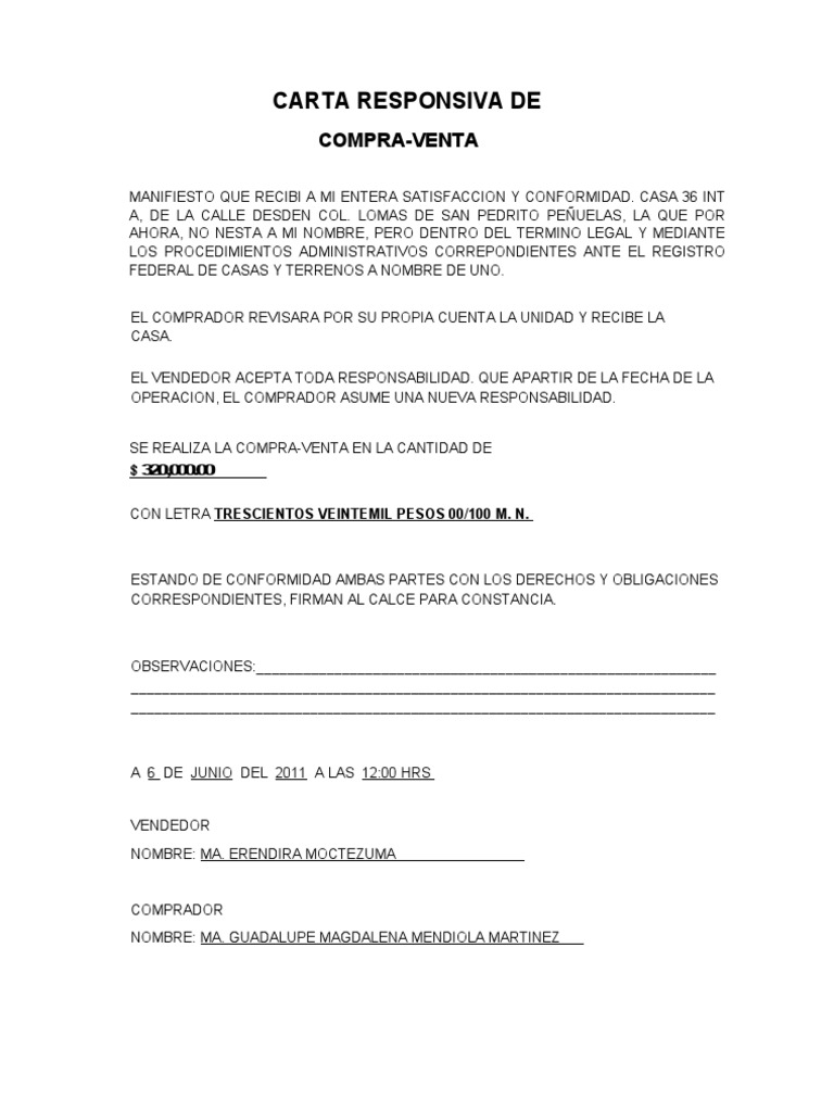 CARTA RESPONSIVA